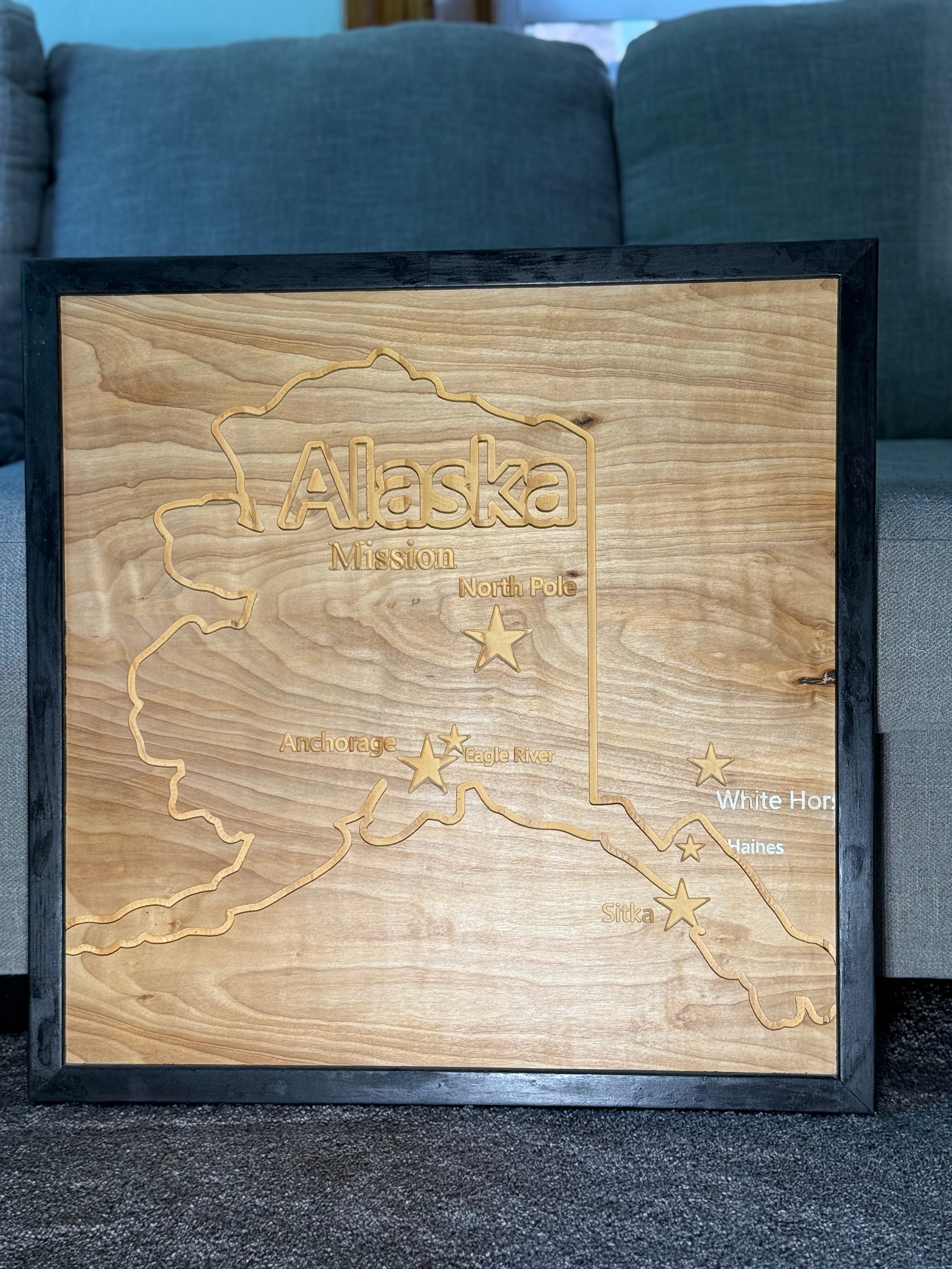 Custom Mission Map Plaque | CNC carved Wood Wall Art, LDS Homecoming Gift