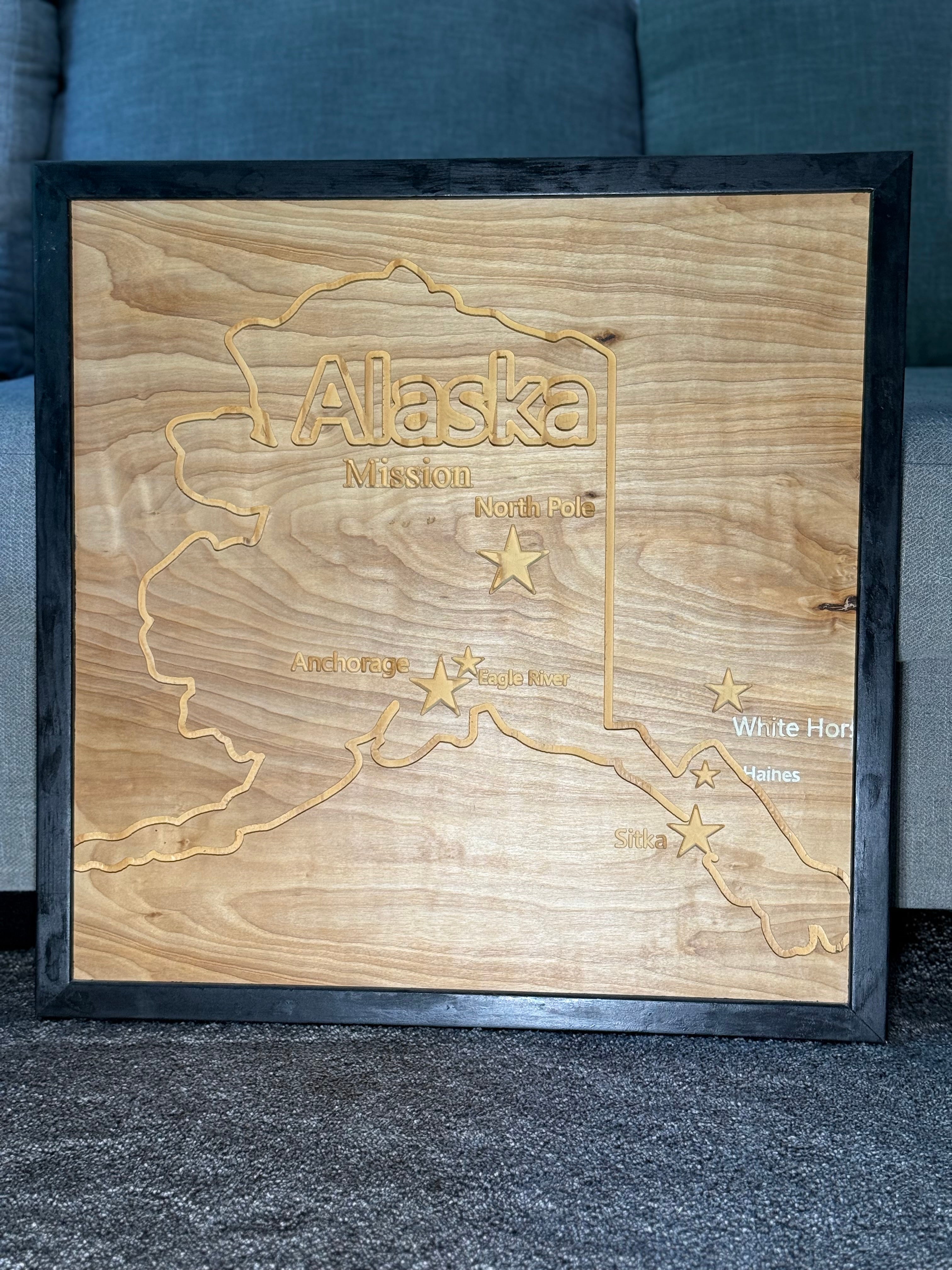 Custom Mission Map Plaque | CNC carved Wood Wall Art, LDS Homecoming Gift